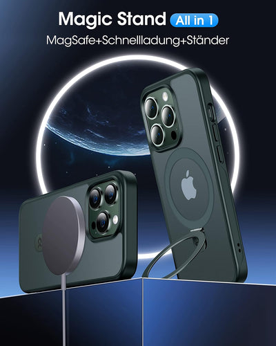 CASEKOO Magic Stand für iPhone 13 Pro Max Hülle für MagSafe [Militärschutz] [Unsichtbarer Ständer] S