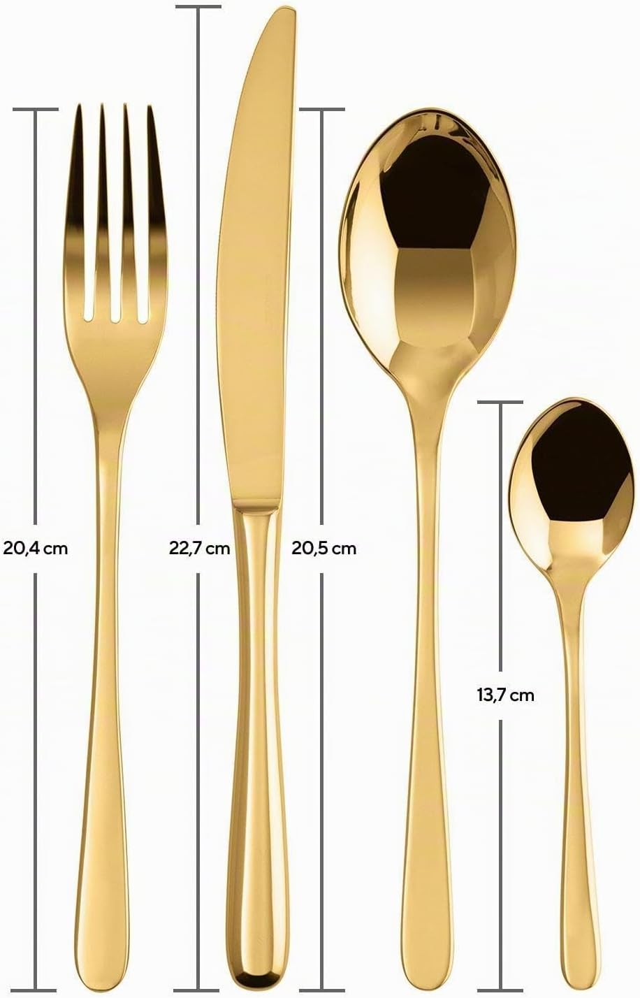 Sambonet, Besteck Set Taste Goldenes Besteck 24-Teilig 6 x Gabel, Messer, Esslöffel, Teelöffel, 6 pe