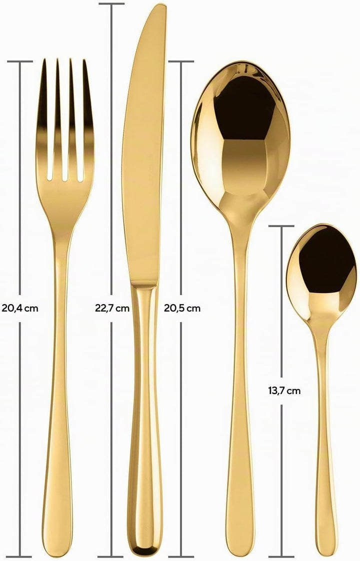 Sambonet, Besteck Set Taste Goldenes Besteck 24-Teilig 6 x Gabel, Messer, Esslöffel, Teelöffel, 6 pe