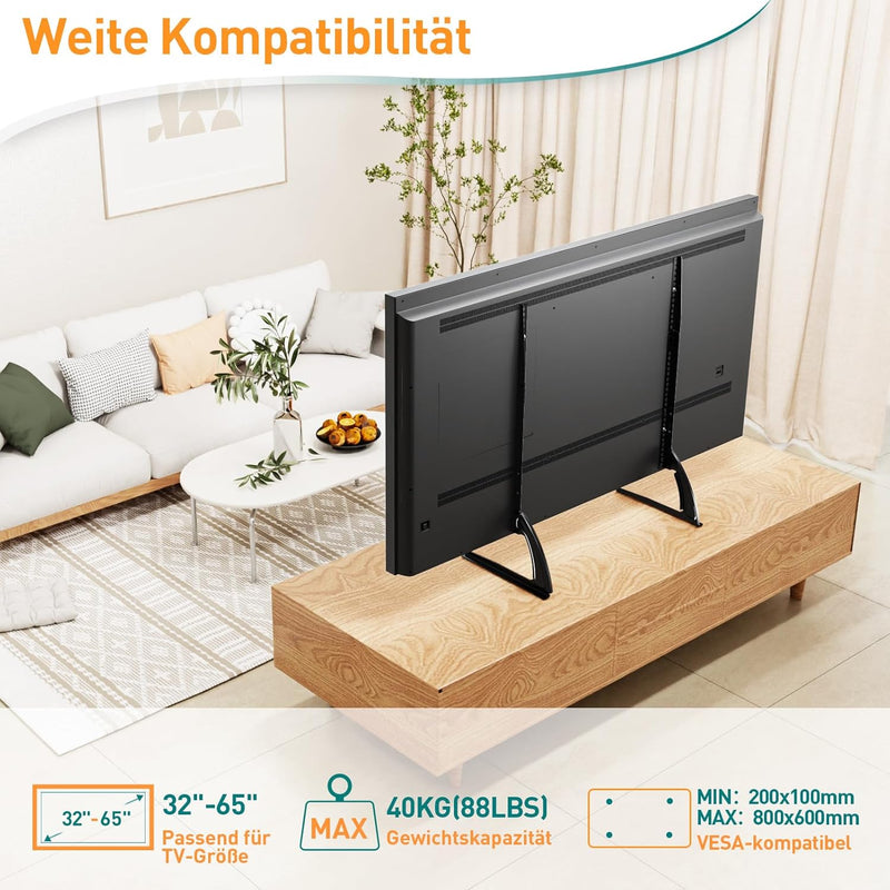 ELIVED Universal TV Standfüsse TV Ständer für die meisten 32-65 Zoll Flachbildschirm-Fernseher mit M