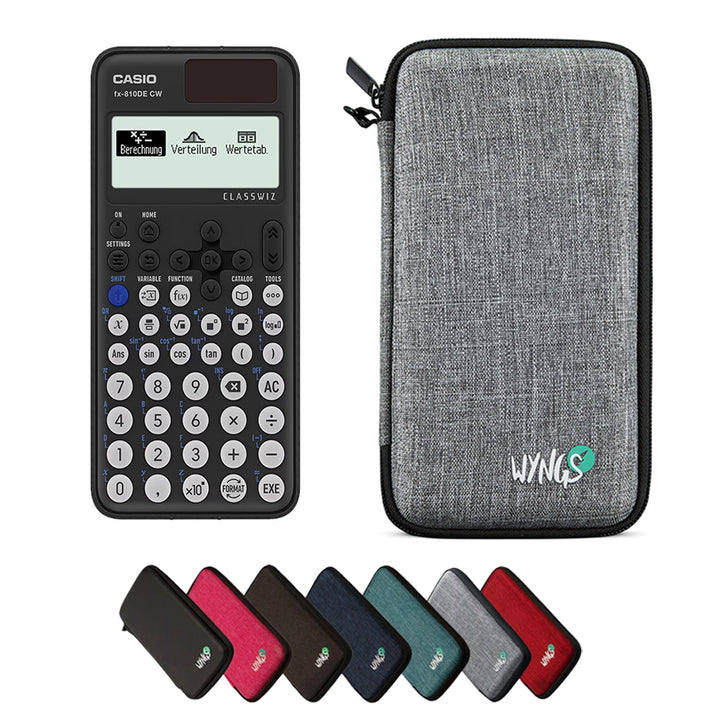 CALCUSO Sparpaket: Casio FX-810DE CW + WYNGS Schutztasche hellgrau + Erweiterte Garantie von CALCUSO