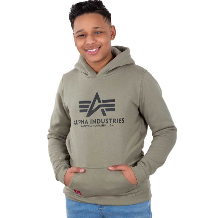 ALPHA INDUSTRIES Unisex Kinder Basic Hoody Kapuzensweat für Kids und Teens Kapuzenpullover 122-128 D