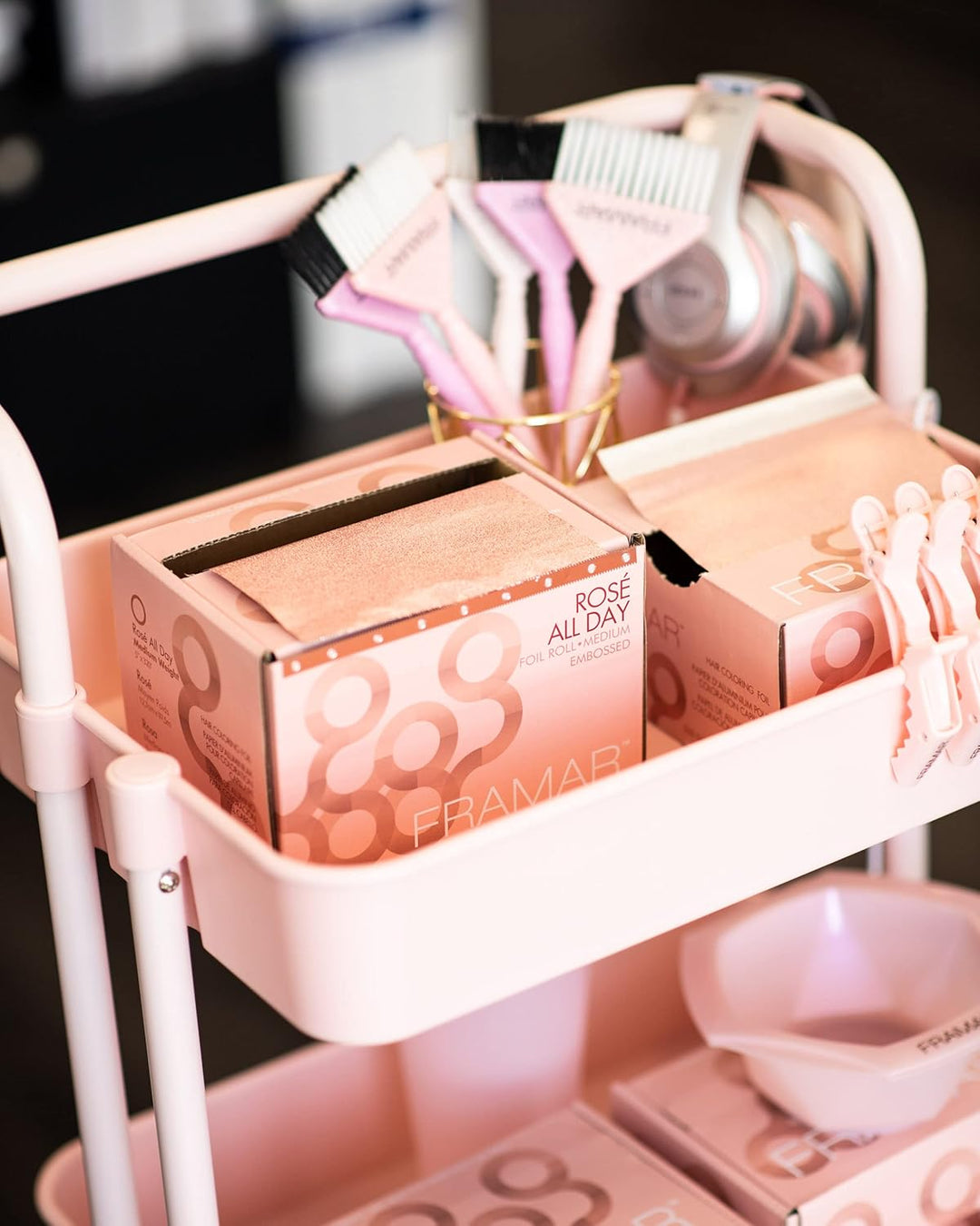 FRAMAR Roségold Strähnenfolie Für Friseur - Alufolie Friseur, Alufolie Für Strähnen Set, Haarfolie,