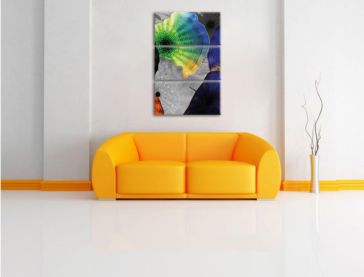 Pixxprint beeindruckender Quallen Schwarm als Leinwandbild/Grösse: 3 Teilig (120x80) cm/Wandbild/Kun