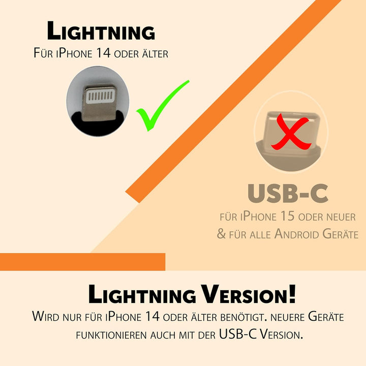 Retro Handyhörer für Apple iPhones mit Lightning (passender Adapter mit inbegriffen) in der Form ein