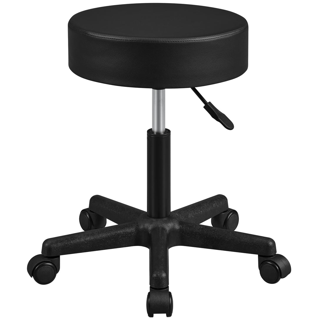 Yaheetech Rollhocker höhenverstellbar,Arbeitshocker Bürohocker 360° drehbar mit Rollen,Hocker Drehho