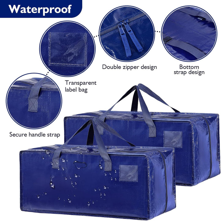 Dokeno 6 Stück 92L Aufbewahrungstasche, Grosse Umzugstaschen mit Rucksackgurten, Wasserdicht Aufbewa