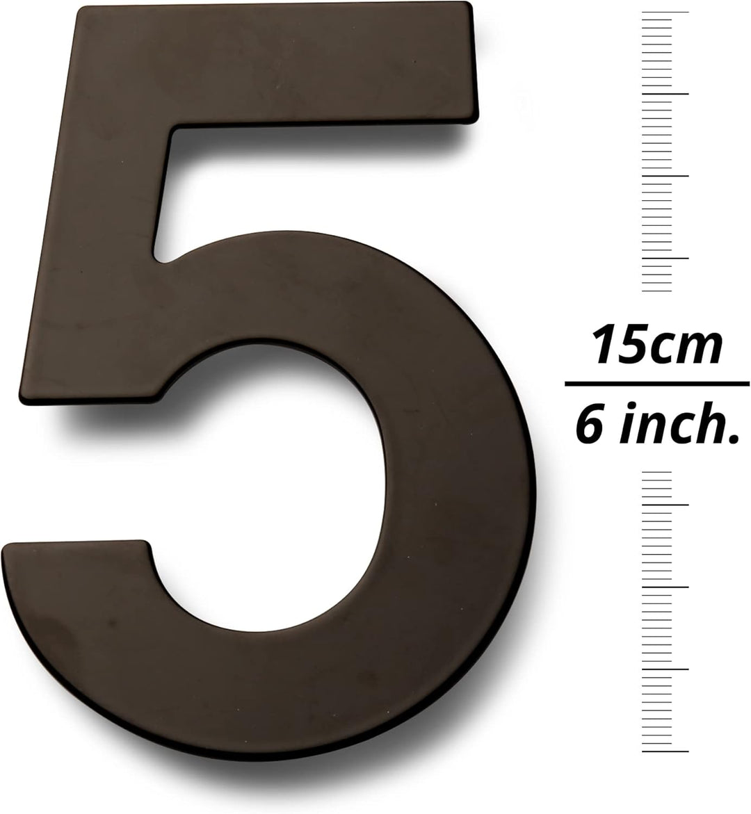 HASWARE 304 Edelstahl Moderne Hausnummer 6 Zoll/15cm Stilvolle Tür Alphabet Plakette für Strasse Hom