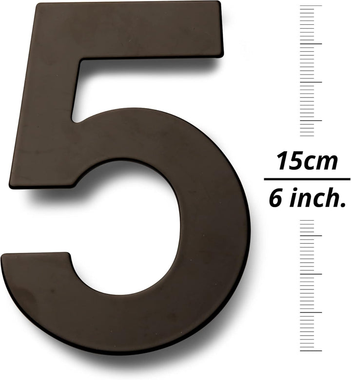 HASWARE 304 Edelstahl Moderne Hausnummer 6 Zoll/15cm Stilvolle Tür Alphabet Plakette für Strasse Hom