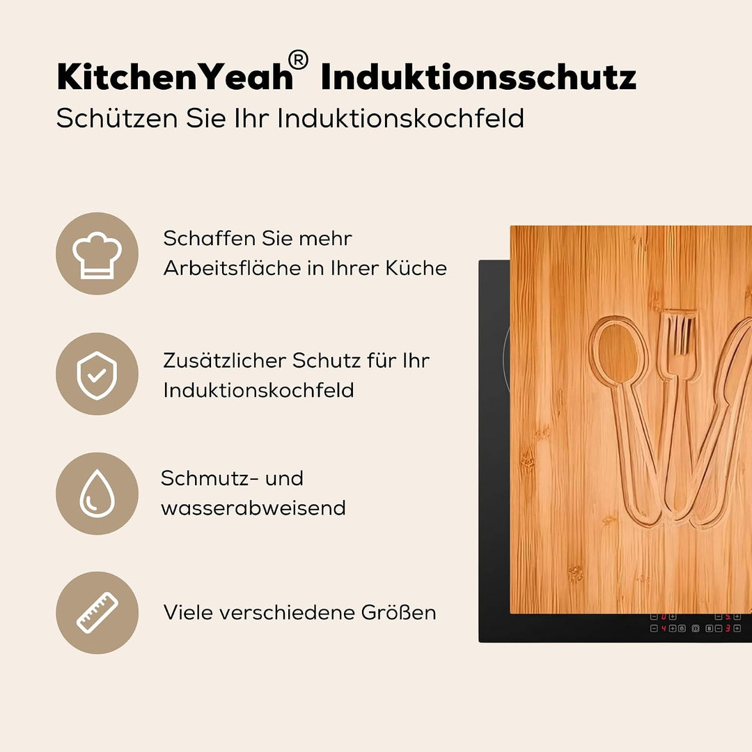 KitchenYeah© Herdabdeckplatte Einteilig Induktionsmatte Küche Abdeckung Ceranfeld Herd Abdeckplatte
