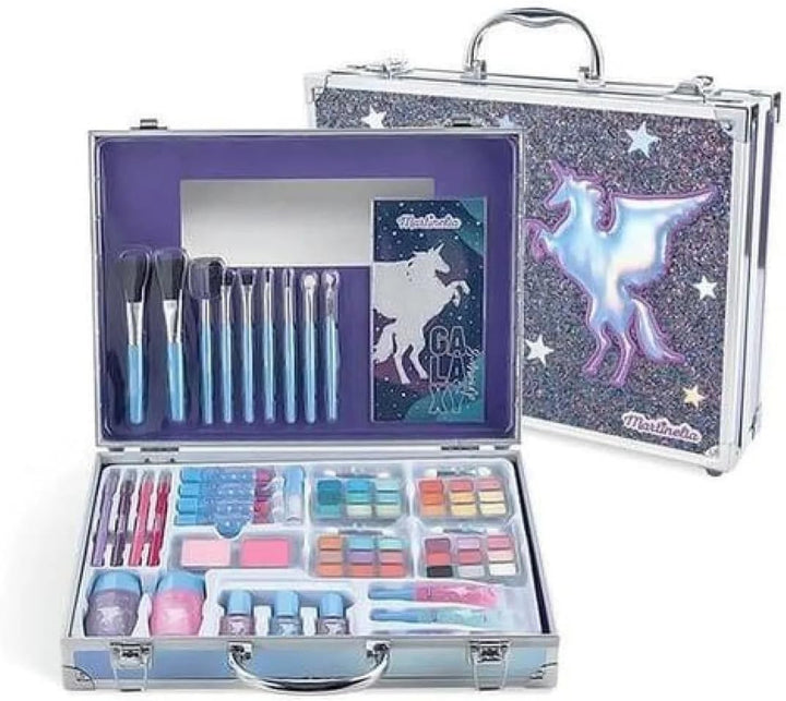 MARTINELIA Galaxy Dreams SUPER CASE - Schminkkoffer mit tollem Einhorn Motiven, inklusive grosser Au