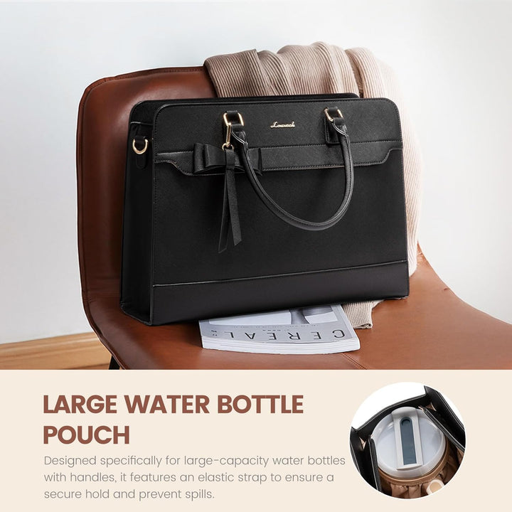 LOVEVOOK Handtasche Damen Gross, 15,6 Zoll Laptoptasche Arbeitstasche Elegant Uni Tasche Bürotasche