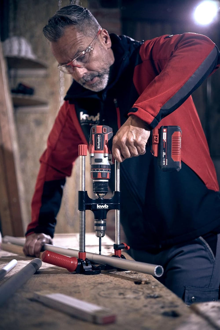 kwb Bohrständer mit Bohrfutter, Sechskant-Antrieb/Mobiler Bohrständer für Akku-Schrauber und Bohrmas