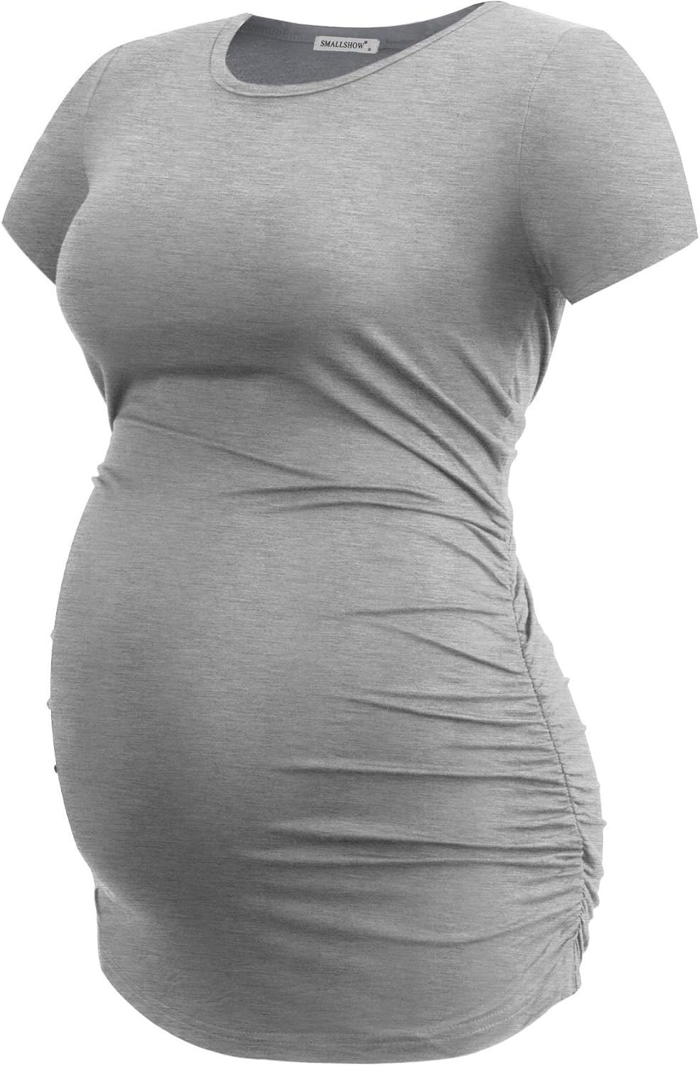 Smallshow Damen Umstandsmode Tops Seitlich Geraffte Schwangerschafts Umstandstop 3er Pack, M Armeegr