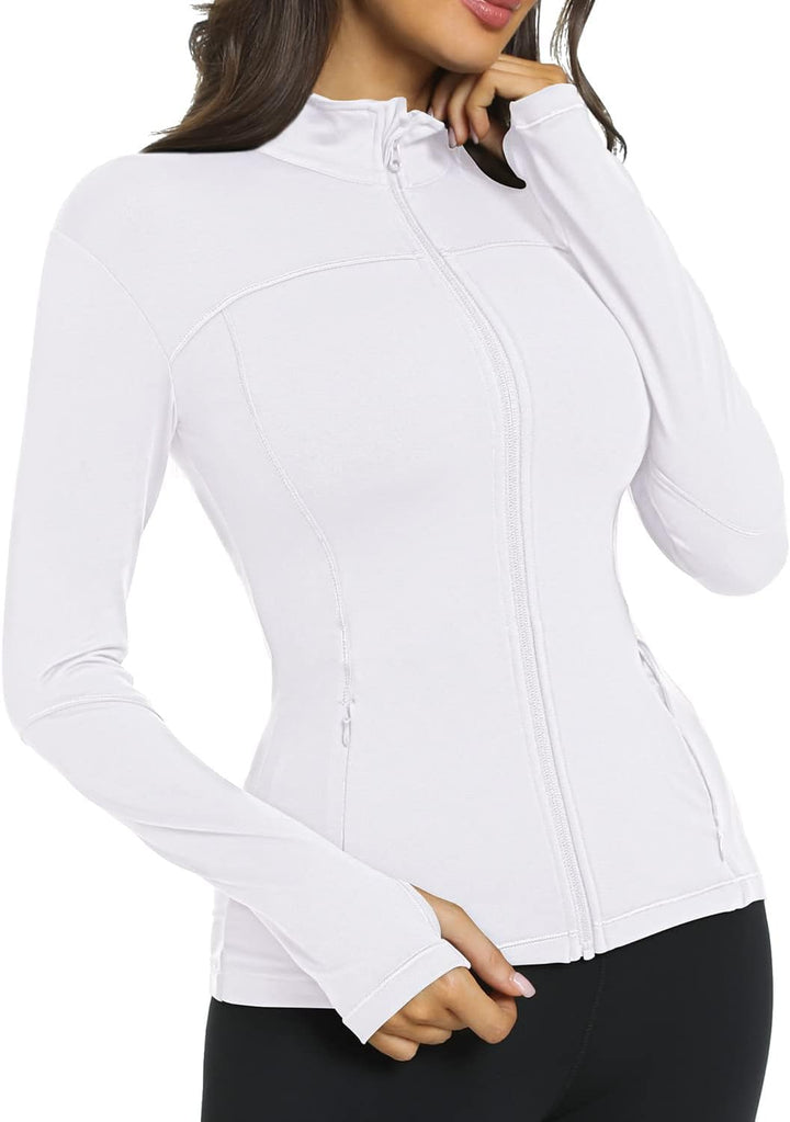 QUEENIEKE Damen-Laufjacken, durchgehender Reissverschluss, athletische Jacken, schmale Passform, Wor