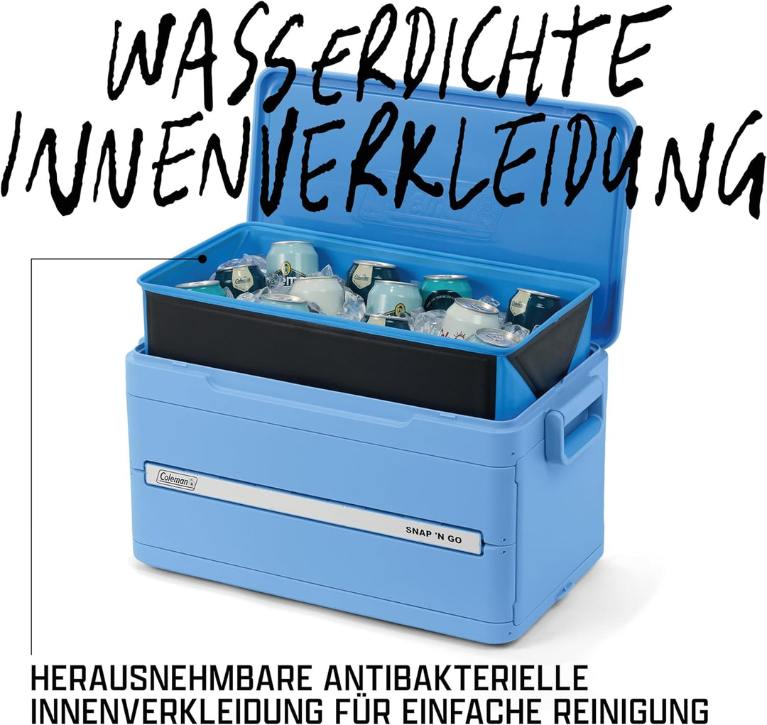 Coleman Snap 'N Go 45QT Faltbare Kühlbox | Isolierte Hartschalen-Eisbox | 42 Liter | Hält EIS bis zu