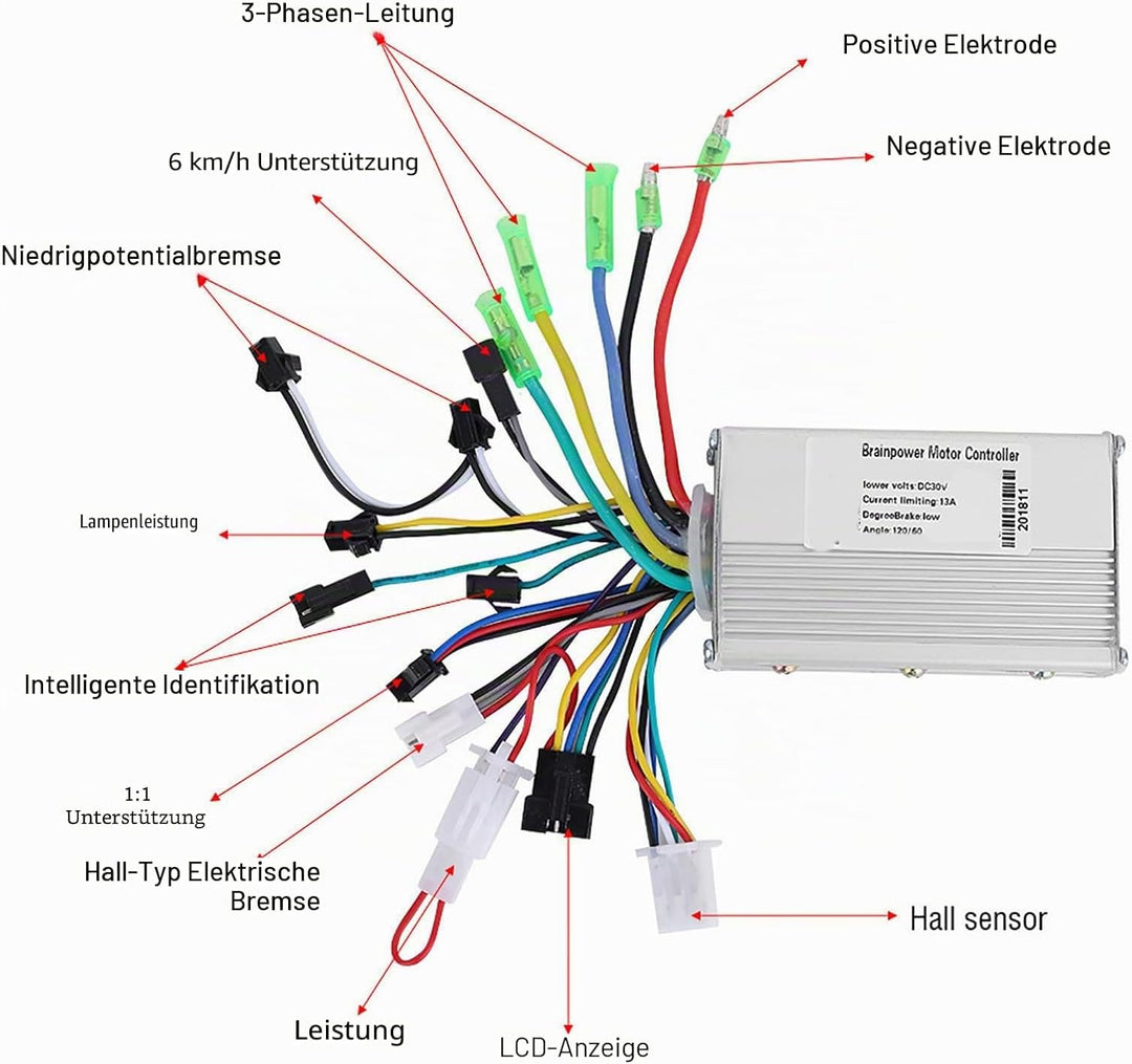 Motor Brushless Controller Wasserdichtes Eletric Scooter LCD-Display Schalthebel Zubehör für Elektro