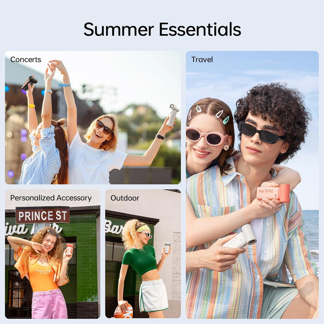 JISULIFE Mini Ventilator Handventilator, USB-aufladbarer Ventilator, persönliches Tragbarer Taschenv