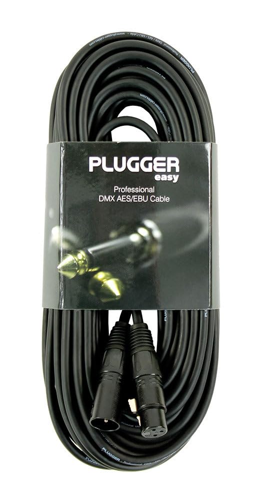 Plugger Câble DMX XLR femelle 3b/mâle 3b 20m Noir Noir 20 meter, Noir 20 meter