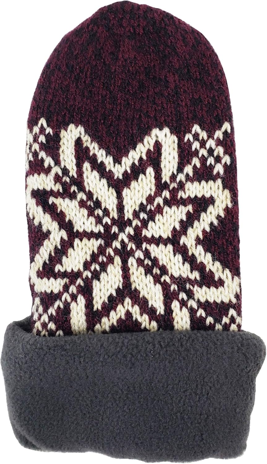BRUCERIVER Damen Schneeflocke Strickhandschuhe mit warmem Thinsulate Fleece Futter Aubergine S, Aube