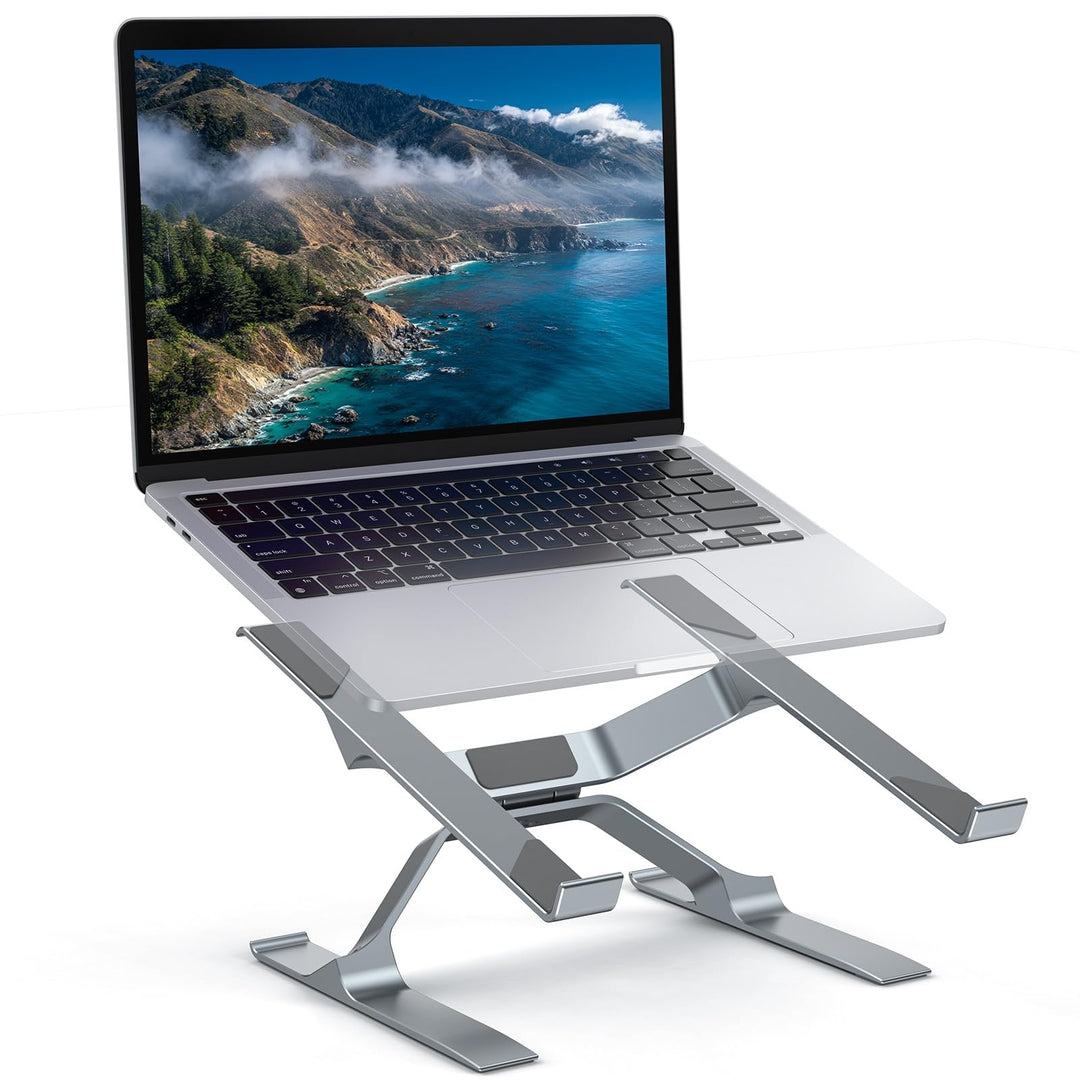 OMOTON Aluminium Laptop Ständer, Verstellbar Laptop Halterung mit Belüftung, Ergonomischer Laptopsta