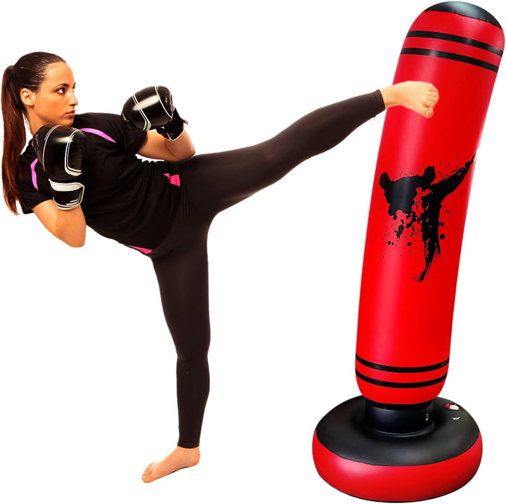 Schwerer Boxsack für Kinder Boxsack Standing Kickboxing Bag mit Stand Boxing Dummy aufblasbare Cool