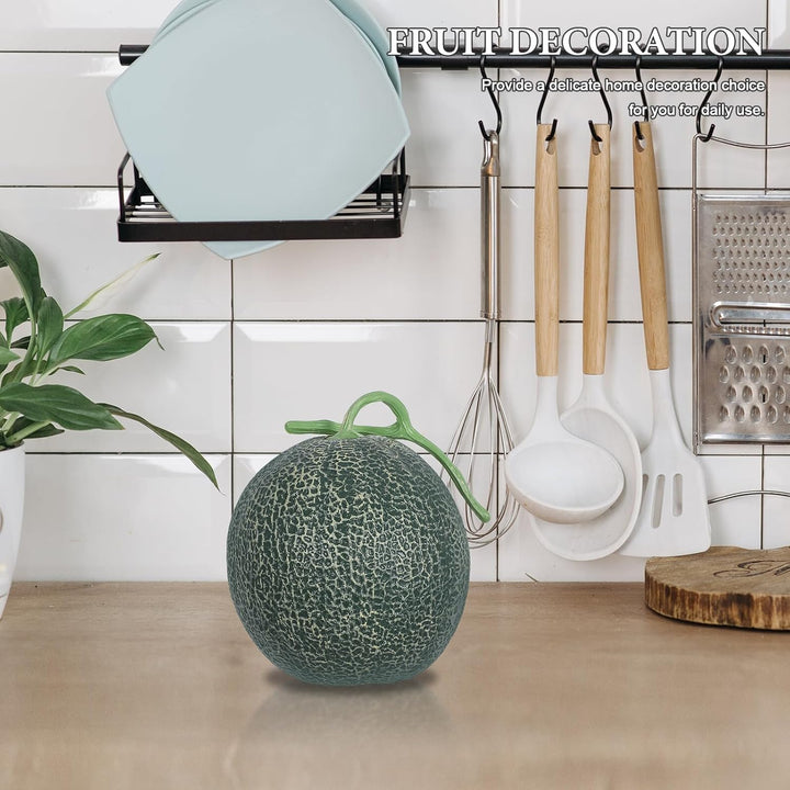 Künstliche Cantaloupe Melone Fruchtmodell aus Kunststoff Grosszügig Leuchtend Haltbar Wohn und Schre