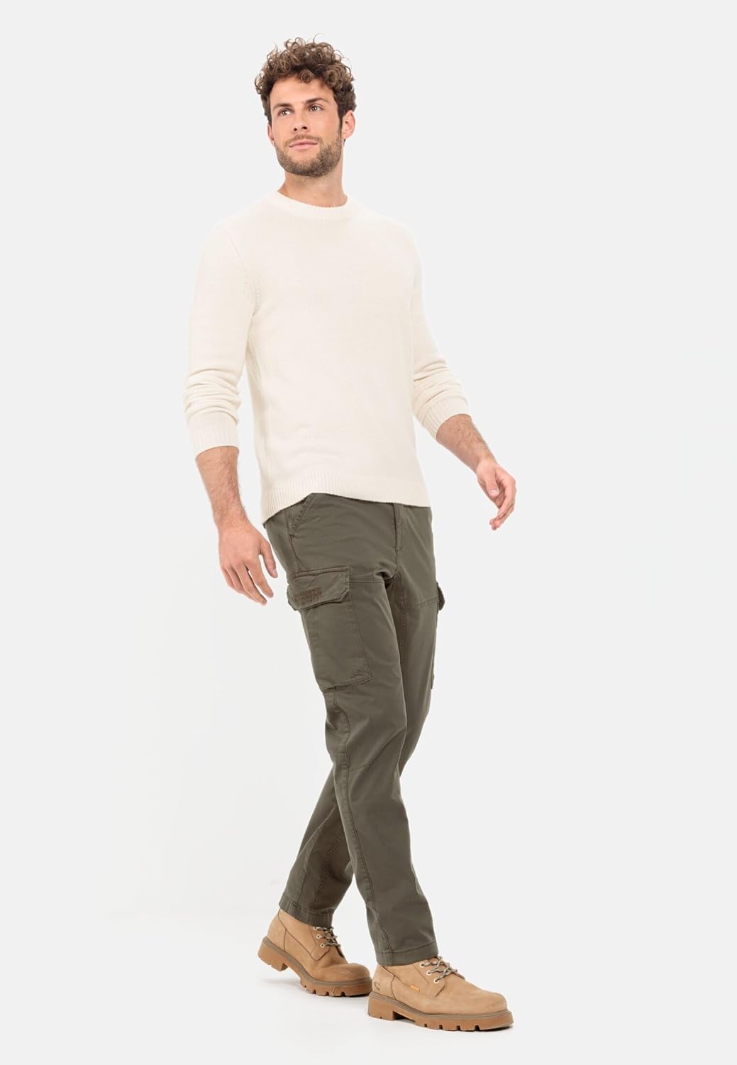 camel active Herren Tapered Fit Cargo Hose 33W / 30L Dark Khaki, 33W / 30L Dark Khaki