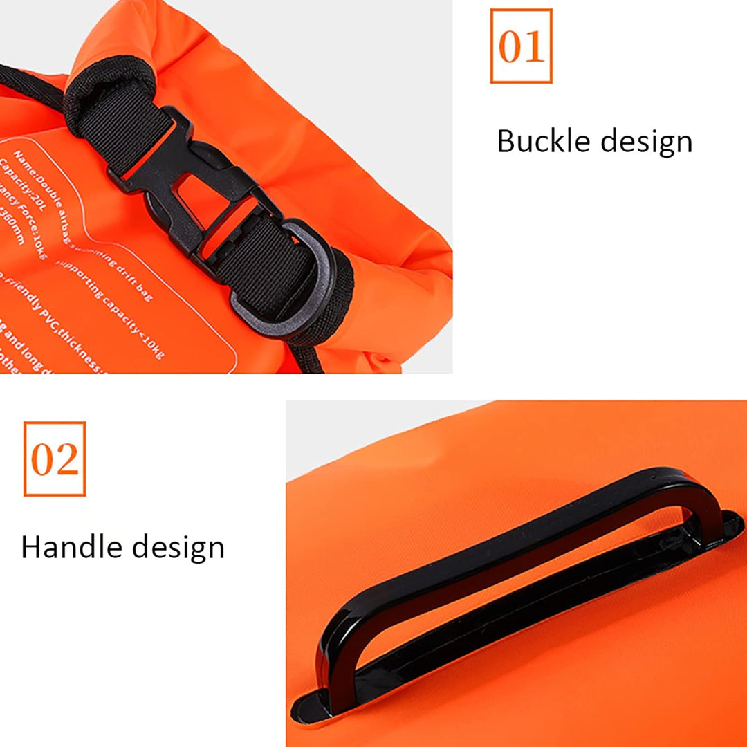 Premium Schwimmboje mit trockentasche, 20L für Triathleten, Stand up Paddling oder Wassersportler, o