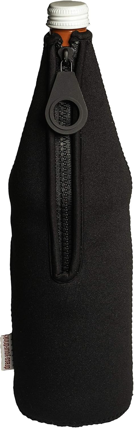 Flaschenkühler 0,7-1,0L für Glas- & PET Flaschen, Neopren, Getränkekühler, (schwarz, 5) Schwarz 5, S