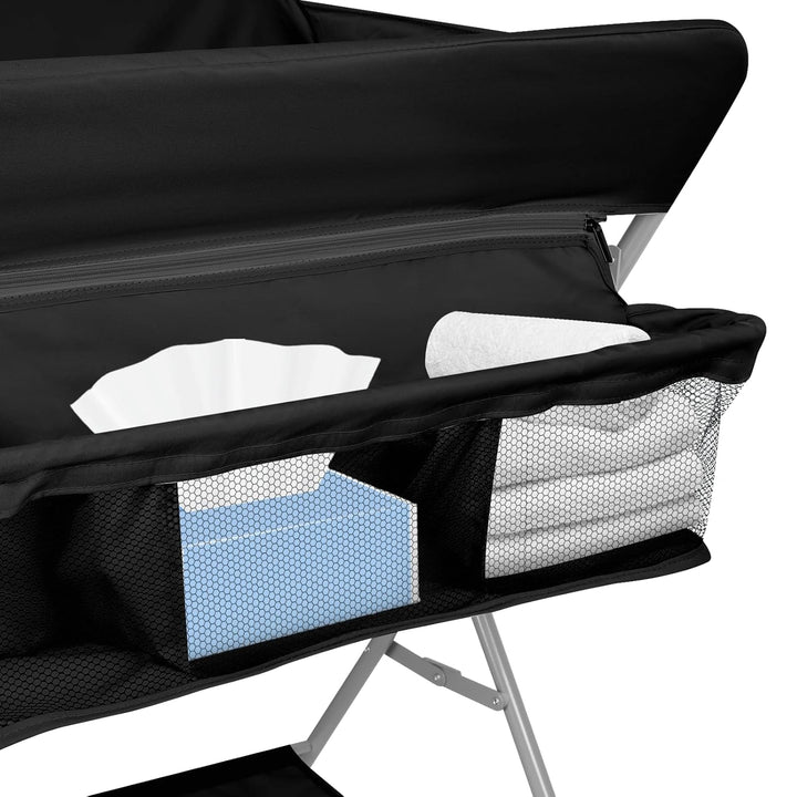 Baby Klappbarer Wickeltisch，Mobiler Wickeltisch mit Rollen und Wickelauflage,Wasserdicht und Höhenve