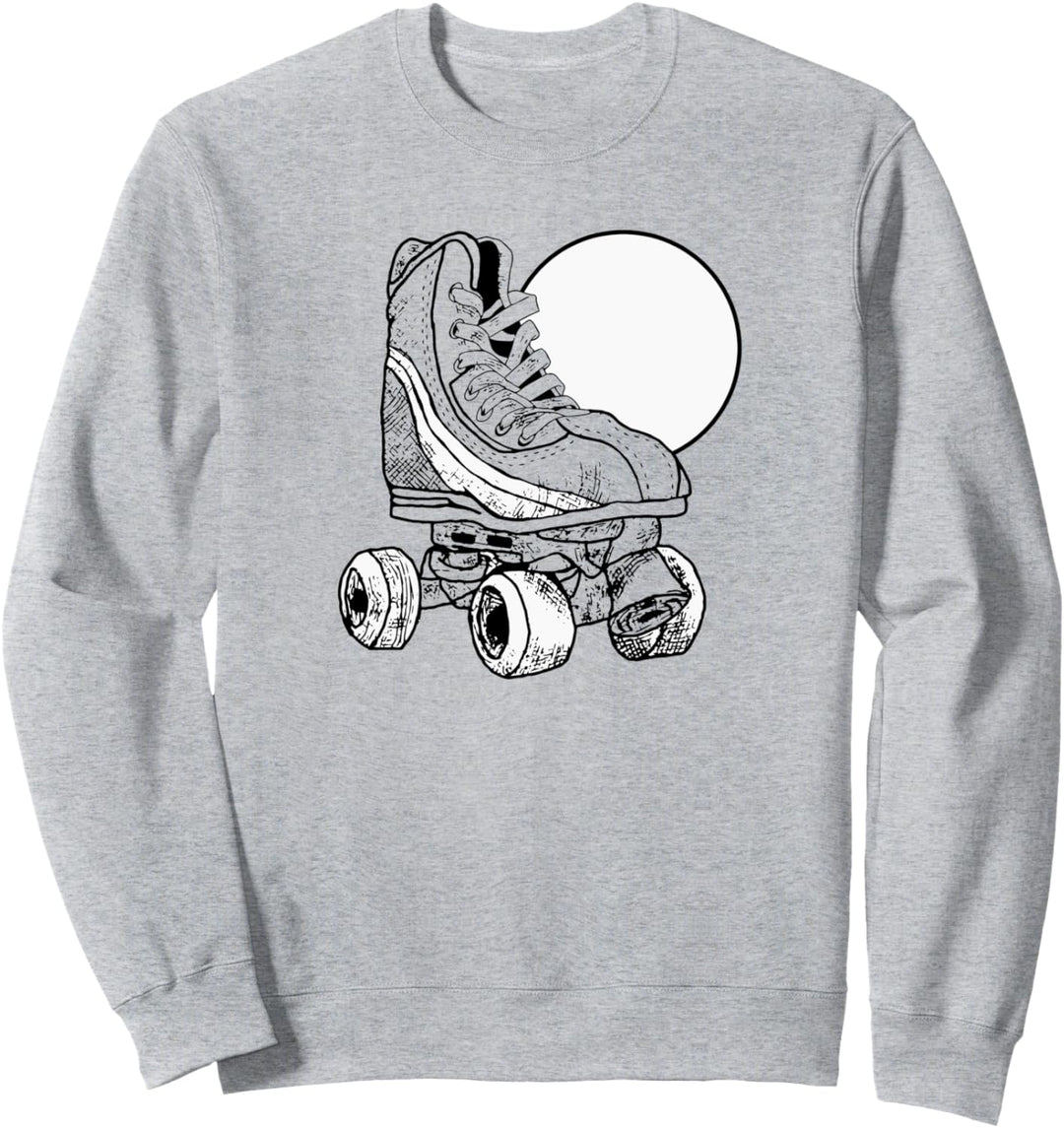 Minimalist Roller Skate & Sun Vintage Retro Simple Sketch Sweatshirt