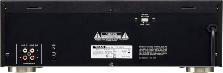 Teac W-1200 Doppel-Kasettendeck (Kassettenspieler zur Aufnahme/Wiedergabe, Mikrofoneingang, USB-Ausg