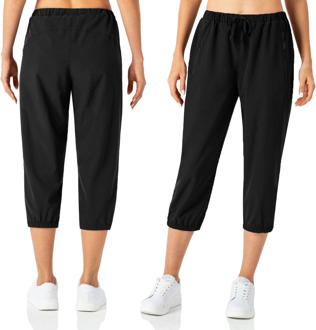 Butrends Damen Leichter Jogger Caprihose Casual Schnell trocknend Hose Workout 3/4 Workout Joggerhos