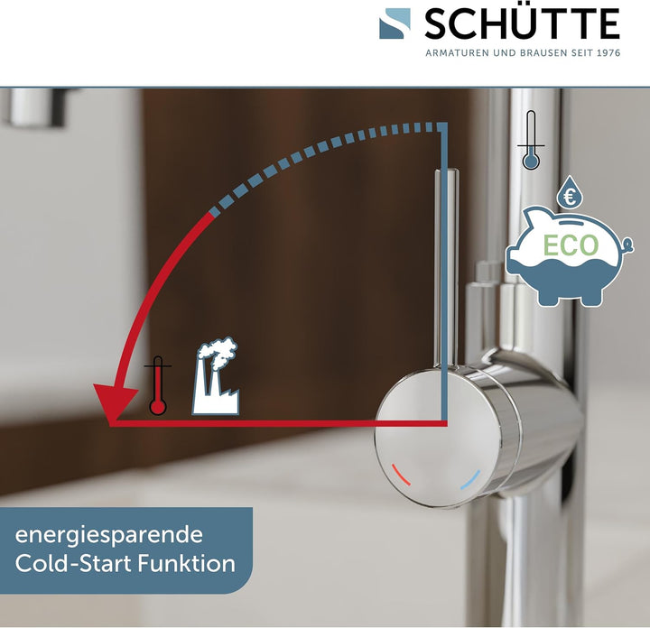 SCHÜTTE 79516 Blackpool Küchenarmatur mit ausziehbarer Geschirrbrause | 360 Grad Wasserhahn für die