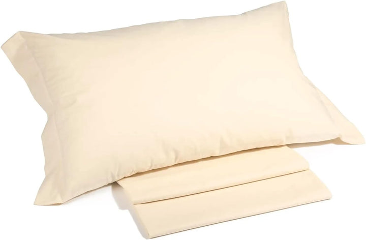 Caleffi - Bettwäsche-Set aus Baumwolle, einfarbig, für Doppelbett, Elfenbein 160 x 190 cm Elfenbein,
