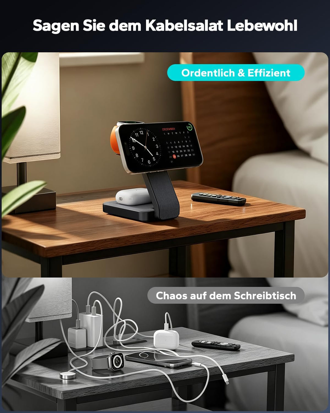 3 In 1 Magsafe Ladestation für Apple Watch und iPhone Faltbar, iPhone Ladestation Magsafe Ladegerät