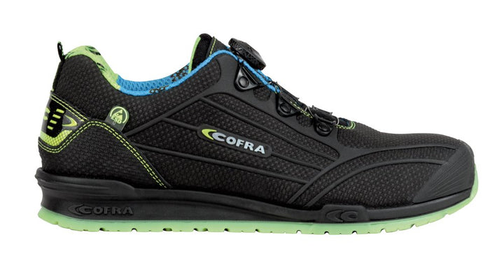 Cofra 78880-000.W43 BURST S3 ESD SRC Sicherheitsschuhe, Schwarz/Hellgrün, Grösse 43 43 EU, 43 EU