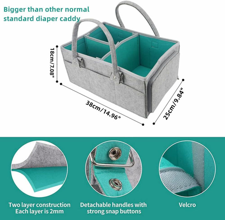 Baby Windel Caddy Organizer, Faltbare Filz Nursery Storage Bag Flexible Fächer Multi Pockets Portabl