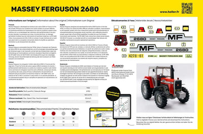 Heller 57402 Massey-Ferguson 2680, mit Farbe, Kleber, Pinsel Modellbausatz, grau