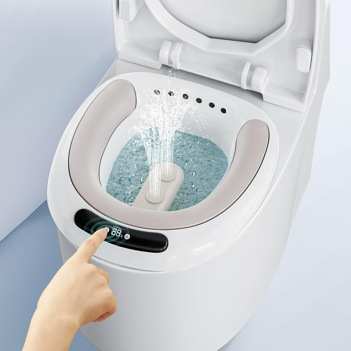 Elektrischer Sitzbad, Sitzbadewanne für Toilette mit Doppelreinigungsmodi, 3 Intensitätsstufen und L