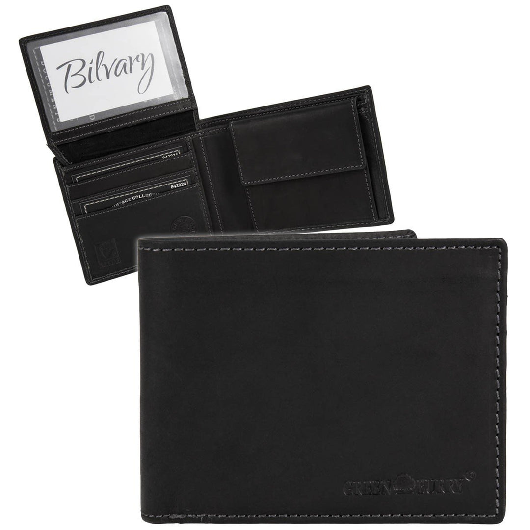 Greenburry Vintage Black Geldbörse Leder 12,5 cm