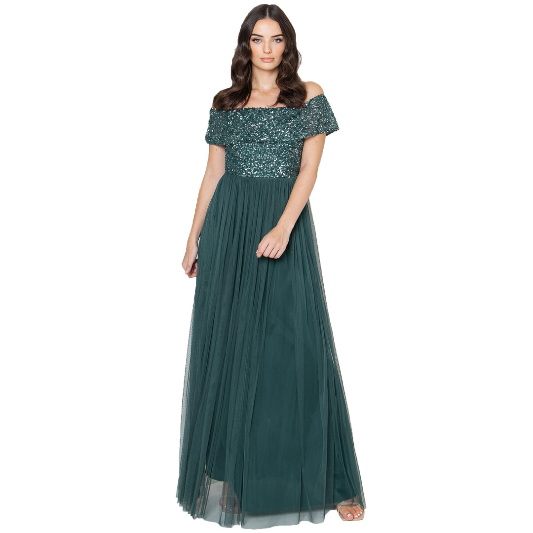 Maya Deluxe Damen Bridesmaid Dress Emerald Green 44, Emerald Green 44