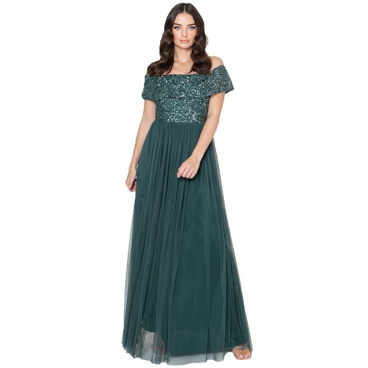Maya Deluxe Damen Bridesmaid Dress Emerald Green 44, Emerald Green 44