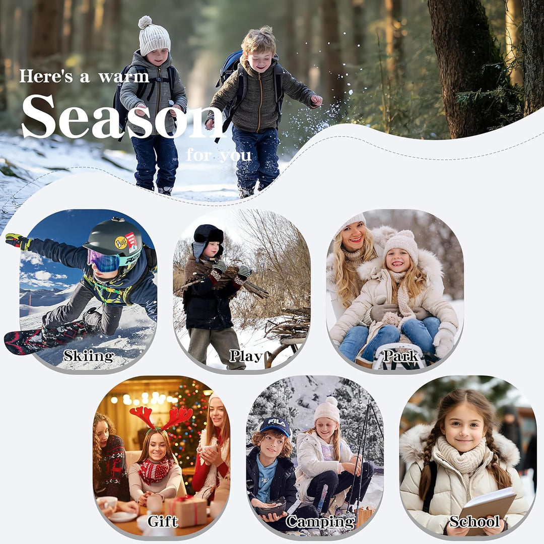 ASHION Winterschuhe Kinder Mid Schneestiefel Gefütterte Warm Winterstiefel Trekking Baumwollschuhe 3