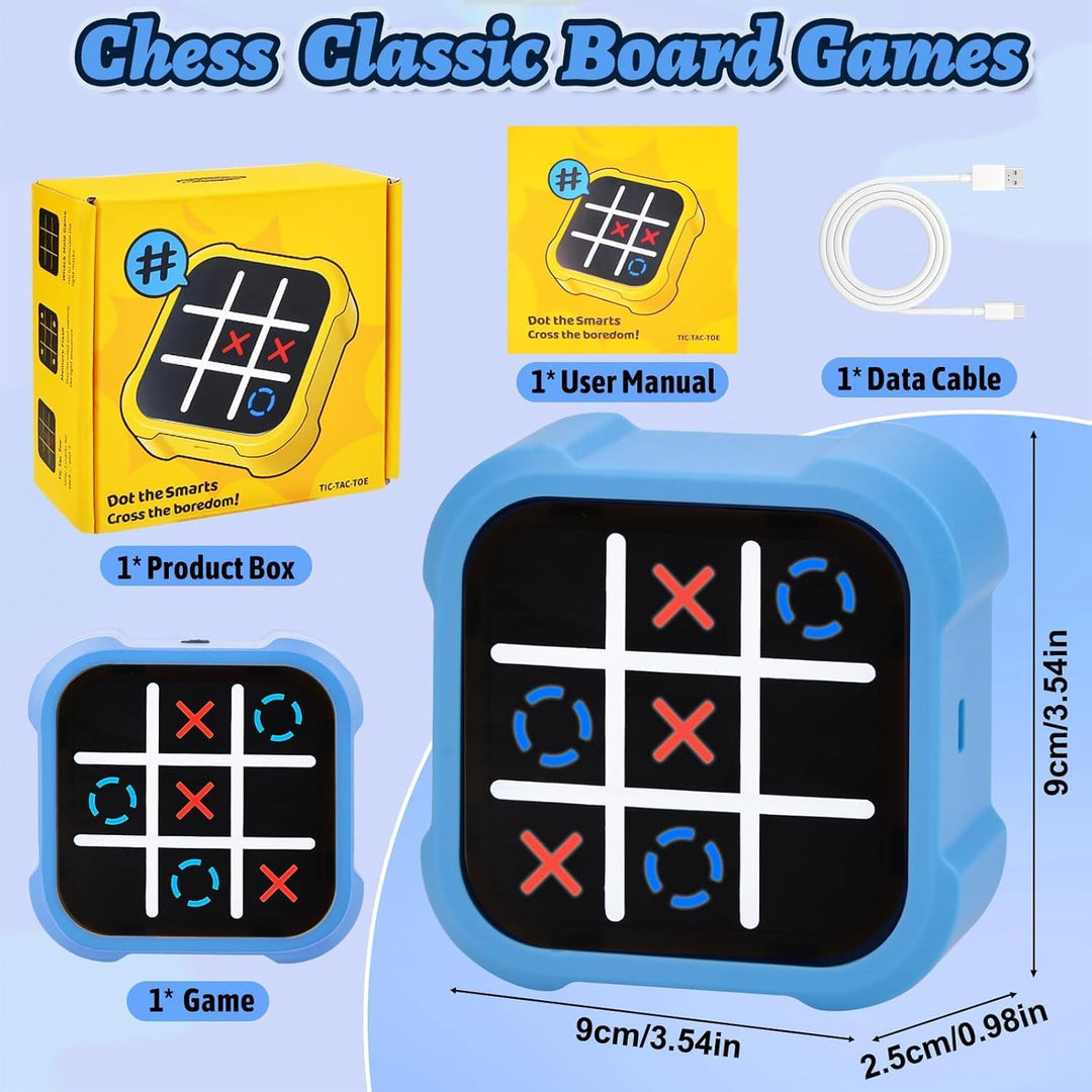Tic Tac Toe Spiel, Tragbare 3-In-1-Puzzlespielkonsole, Tragbare Reisespiele für Bildung und Gedächtn