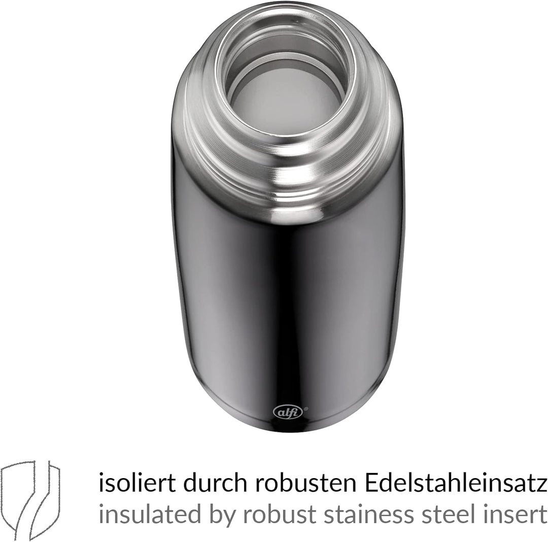 alfi isoTherm Perfect Thermosflasche Edelstahl grau 750ml, Isolierflasche mit Trinkbecher 5737.234.0