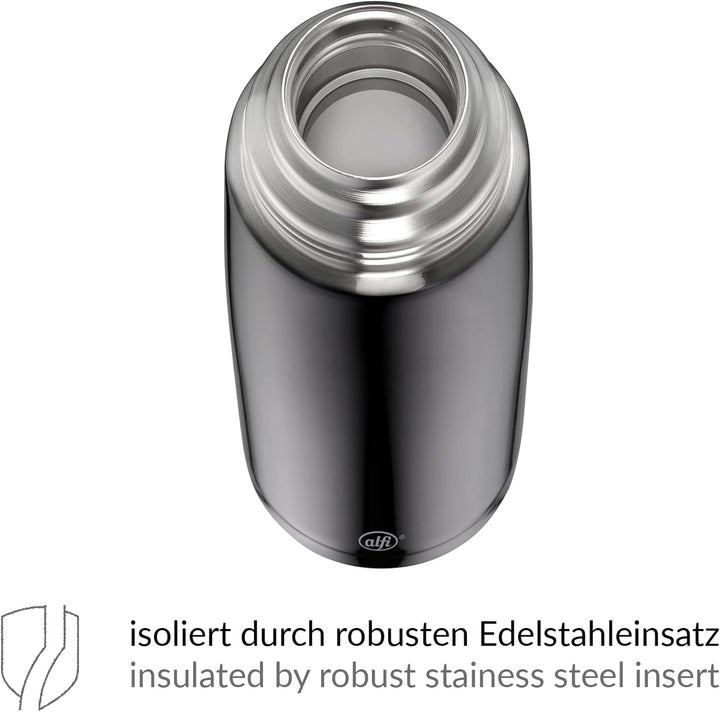 alfi isoTherm Perfect Thermosflasche Edelstahl grau 750ml, Isolierflasche mit Trinkbecher 5737.234.0