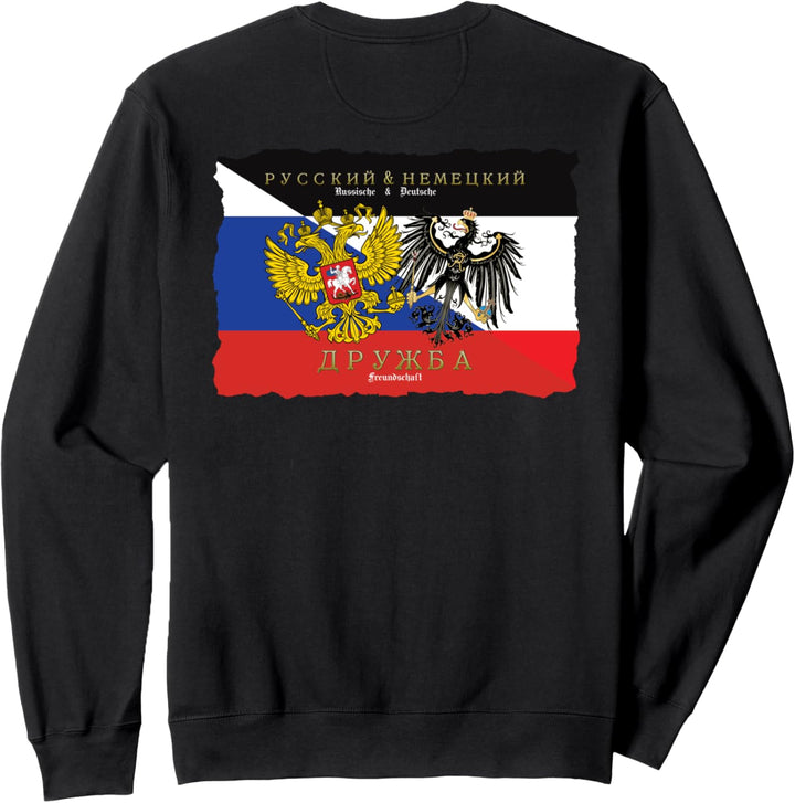 Russland & Deutschland Freundschaft Flaggen Wappen mit Adler Sweatshirt