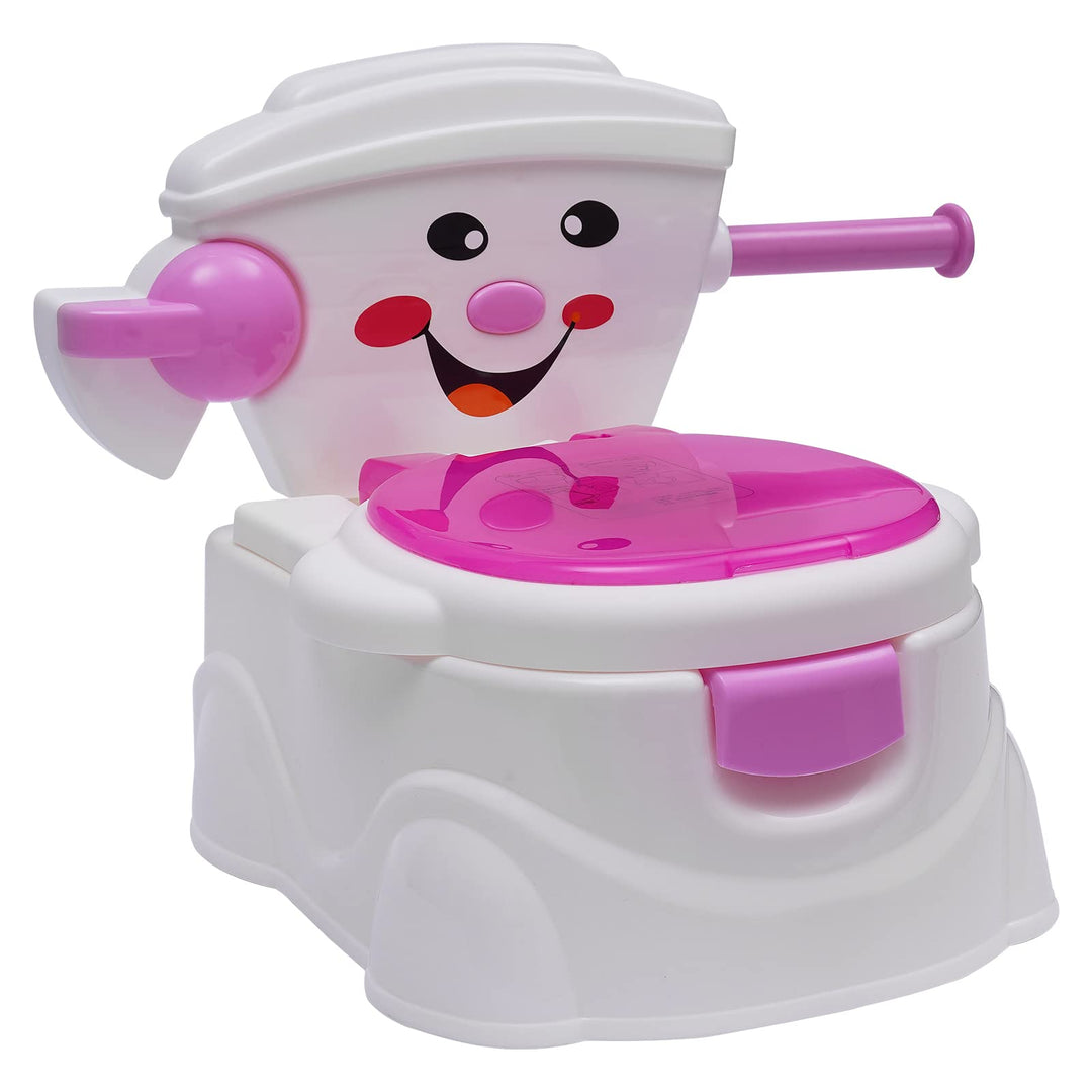 Töpfchen für Kinder, Tragbare Kinder Töpfchen mit Deckel und Cartoon Smiley, Baby Toilette Toiletten